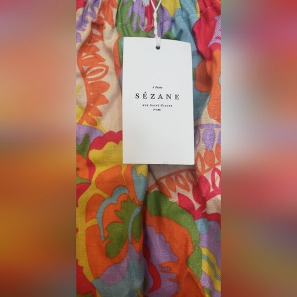 *NEW Sezane Melville Dress in Seventies Tie Back Ruffled Sleeve (Flaw) - Picture 6 of 9